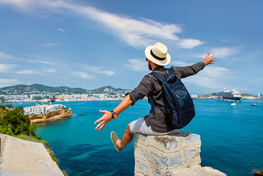 Travel and vacation lifestyle scene created for social media content